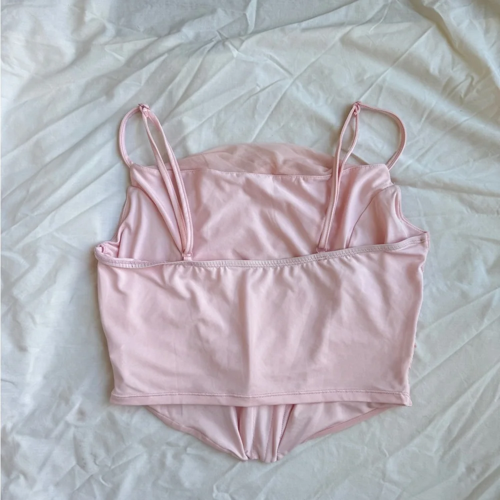 SHEIN Pink Ruffled Corset - Picture 2 of 4
